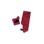ars magic box Saten Erkek Damatlık Seti, Lacivert Renk, Kuşak ve Papyon Dahil (Bordo)