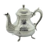 ARSAL Dekoratif Gümüş Renkli Zarif İşlemeli Metal İbrik Demlik (17cmx22cm) m2