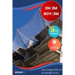 Arsan File İnşaat Güvenlik Filesi 2x3m | Şantiye – İskele Koruma Ağı | 10x10 – 6 mm
