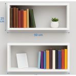 Arşe Beyaz Duvara Monte 2 Li Kitaplık Modern Tasarım Suntalam Malzeme 25 cm Yükseklik 50 cm Genişlik - 2li