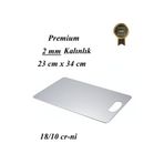 Arsel 2 mm Kalınlık Paslanmaz Çelik / Metal Kesme Tahtası 304 Kalite 23x34 cm 18/10 cr-ni 2mm