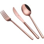 Arsel Lotus Titanyum Rose Gold 16 Parça 4 Kişilik Parlak Bakır Renk Çatal Kaşık Bıçak Takımı 304 Set