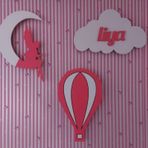 ARSERGROUP ÇOCUK ODASI DEKORATİF AYDINLATMA 1 PERİKIZLI AY 1 BALON 1 İSİMLİ BULUT AHŞAP DEKORASYON Çok Renkli