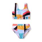 Arshiner Kız çocuk bikini seti, fırfırlı, büstiyer, bikini, külot, çocuk, tankini, iki parçalı mayo, yaz, çiçek baskılı, plaj, sörf mayosu, 5-12 yaş, renk 2, 9-10 Yaşe