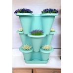 Arsimo 3 Katlı Şanslı Yonca Tasarımlı Dekoratif Saksı Seti, 26.5 x 26.5 cm, Çiçek ve Bitki Sebze Yetiştirme, Bahçe Salon Mutfak Saksı Seti (Mint Yeşili)