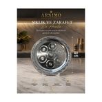 Arsimo OTANTİK DESENLİ PASLANMAZ TEPSİ 40CM SUNUM | KAHVE | SÖZ | NİŞAN | SOFRA | MEYVE | KARPUZ TEPSİ
