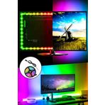 Arsimo Tv Ve Monitör Arkası Silikonlu Rgb Led Şerit Dekoratif Aydınlatma Seti 1 Metre