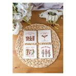 Arslart Atölye “Christmas Girly” Temalı Bardak Altlığı 4’lü Set Doğal Taş Traverten (10x10 cm)