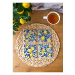 arslart Atölye Limon Desenli Dekoratif Taş Bardak Altlığı - 4'lü Set