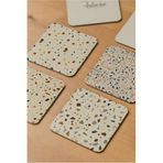 Arslart Atölye Tezzo Mermer Bardak Altlığı 4’lü Set Ahşap (10X10 CM)