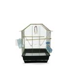 ARSPOLO Beşgen Papağan Muhabbet Kanarya Kuşu Kafesi Izgaralı Gold Kaplama