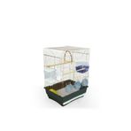 ARSPOLO Düz Papağan Muhabbet Kanarya Kuşu Kafesi Izgaralı Gold Kaplama