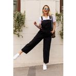 ARSUVAL Kot Tulum Bahçıvan Salopet Siyah Uzun Denim Salopet
