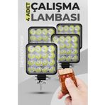 Arsvision Auto Accessorıes 16 Led Off Road Çalışma Ve Sis Lambası 4'Lü 48W 12-24V Çakar Modlu