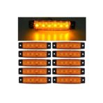 Arsvision Auto Accessorıes Dorse Parmak Lamba 12 -24 Volt 6 Ledli (Sarı Renk)10 Adet Parmak Led Dorse Kamyon Led Lamba