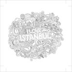 Art 40x40 cm Mandala I Love İstanbul Tuval
