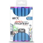 Art & Art Rich Art-X Sketch Marker Duo Çift Uçlu Marker Kalem Set 12 Renk Power Series