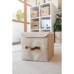 Art Bee Jüt Dolap İçi Organizer Takı, Makyaj, Banyo, Ofis Düzenleyici Kapaklı Saklama Kutusu 25x25x25 cm