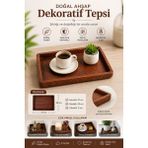Art By Aslı Doğal Ahşap Dekoratif Sunum Tepsisi 27X20 cm – El Yapımı Şık Servis & Düzenleme Tepsisi