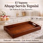 Art By Aslı El Yapımı Ahşap Servis Tepsisi – 26 × 39 cm