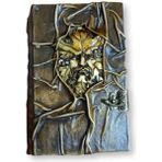 Art By Çetinkaya, El Yapımı Hakiki Deri Mistik Defter - Orman Ruhu/green Man Temalı Antik Günlük - 16x25 - deri defter
