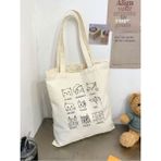 Art Cat, Sanatçı Kediler Tasarım Kalın Kanvas Tote Bag, Bez Çanta, Shopper Bag, Kanvas Çanta - 10D-Krem