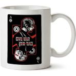 Art Hediye 01 Captain America Civil War Black Card İki Tarafı Baskılı Kupa Bardak