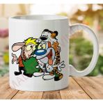Art Hediye 1-1887 Ren and Stimpy Calvin and Art Hediye Hobbes Costumesjpeg İki Tarafı Baskılı Kupa Bardak