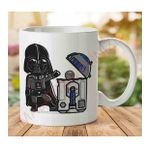 Art Hediye 1-2043 Star Wars Darth Vader R2-D2 Death Star Bin İki Tarafı Baskılı Kupa Bardak