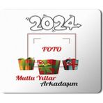 Art Hediye 2024 Mutlu Yıllar Hediye Paketi 23x19 cm Mouse Pad