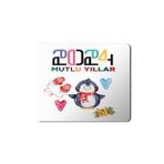 Art Hediye 2024 Mutlu Yıllar Penguen Kalp 23x19 cm Mouse Pad