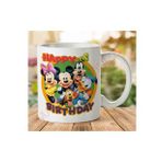 Art Hediye A2416 Happy Birthday Mickey Mouse İki Tarafı Baskılı Kupa Bardak