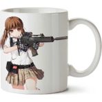 Art Hediye Anime Female Firearm Girls İki Tarafı Baskılı Kupa Bardak