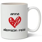 Art Hediye Anne Ailemizin Reisi Tasarimli Kupa Bardak Baskili Kahve Kupa Bardak