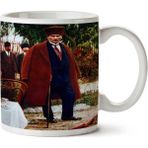 Art Hediye Atatürk Kalpak Palto Baston İki Tarafı Baskılı Kupa Bardak