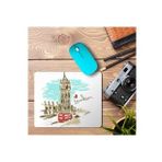 Art Hediye Big Ben Paris Clock Tower Baskılı 23x19 cm Mouse Pad
