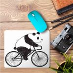 Art Hediye Bisiklet Süren Panda Baskılı 23x19 cm Mouse Pad