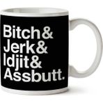Art Hediye Bitch Jerk Idjit Assbutt Supernatural Iki Tarafı Baskılı Kupa Bardak