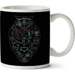 Art Hediye Blade Runner Neon Style Owl Iki Tarafı Baskılı Kupa Bardak