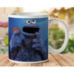 Art Hediye Blue Cookie Monster Kurabiye Canavarı İki Tarafı Baskılı Kupa