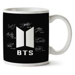 Art Hediye Bts Imzalar Bangtan Boys Signature Autograph Iki Tarafı Baskılı Kupa Bardak