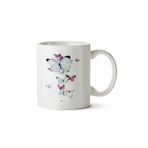 Art Hediye Butterflies 10 Kelebek İki Tarafı Baskılı Beyaz Kupa