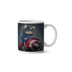 Art Hediye Captain Amerika Kedi Kalkan Iki Tarafı Baskılı Kupa Bardak