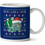 Art Hediye Christmas Bulbasaur Knit Pattern Pokemon İki Tarafı Baskılı Kupa Bardak
