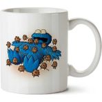 Art Hediye Cookie Monster Canavar Kurabiyeler İki Tarafı Baskılı Beyaz Kupa