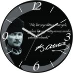 Art Hediye En Çok Satılan Atatürk Çalışmak Çap 30CM Sessiz Akar Bombeli Gerçek Cam Duvar Saati