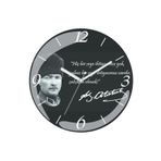 Art Hediye En Çok Satılan Atatürk Çalışmak Çap 30CM Sessiz Akar Bombeli Gerçek Cam Duvar Saati
