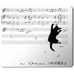 Art Hediye En Çok Satılan Kedi Müzik Nota Toplayan Kedi+ Baskılı 23x19 cm Mouse Pad