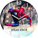 Art Hediye En Çok Satılan Kişiye Özel Örümcek Adam Spider Man Çap 30CM Sessiz Akar Bombeli Gerçek Cam Duvar Saati
