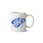 Art Hediye Game Of Thrones Stark Sigil Dire Wolf Winterfell Spray Paint Blue İki Tarafı Baskılı Kupa